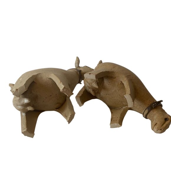 Handmade Brutalist Pottery Goat Figurines Farm Animals Christmas Nativity Set - Picture 7 of 9